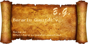 Berariu Gusztáv névjegykártya